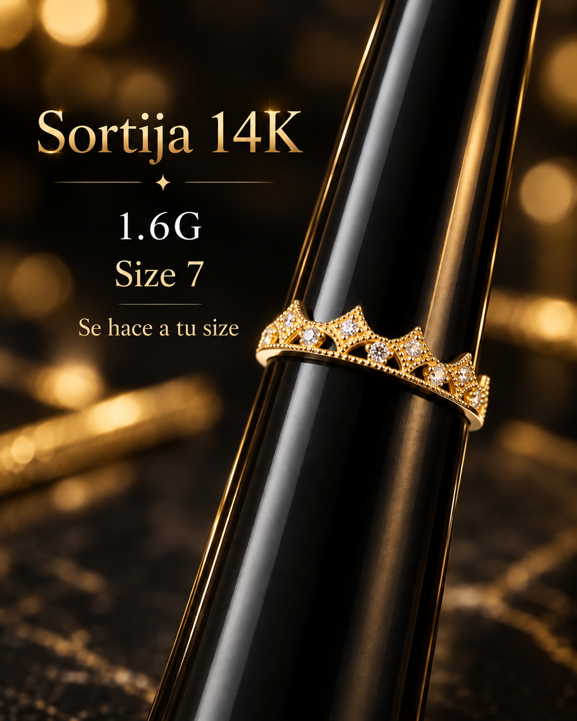 Sortija 14K size 7 1.6G  se hace a tu size
