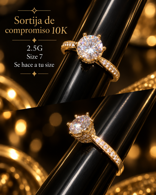 Sortija de compromiso 10K 2.5G size 7 se hace a tu size