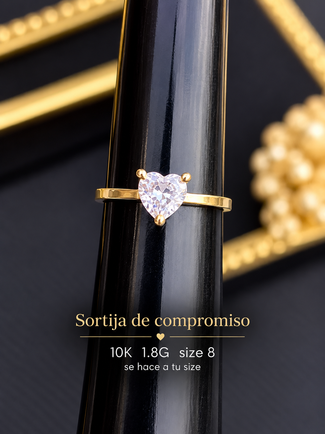 Sortija de compromiso 10K 1.8G size 8 se hace a tu size