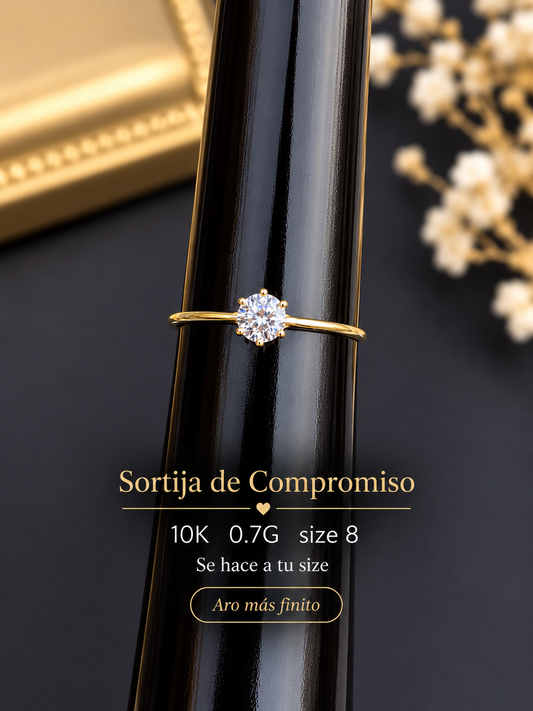 Sortija de compromiso 10K .7G size 8 se hace a tu size