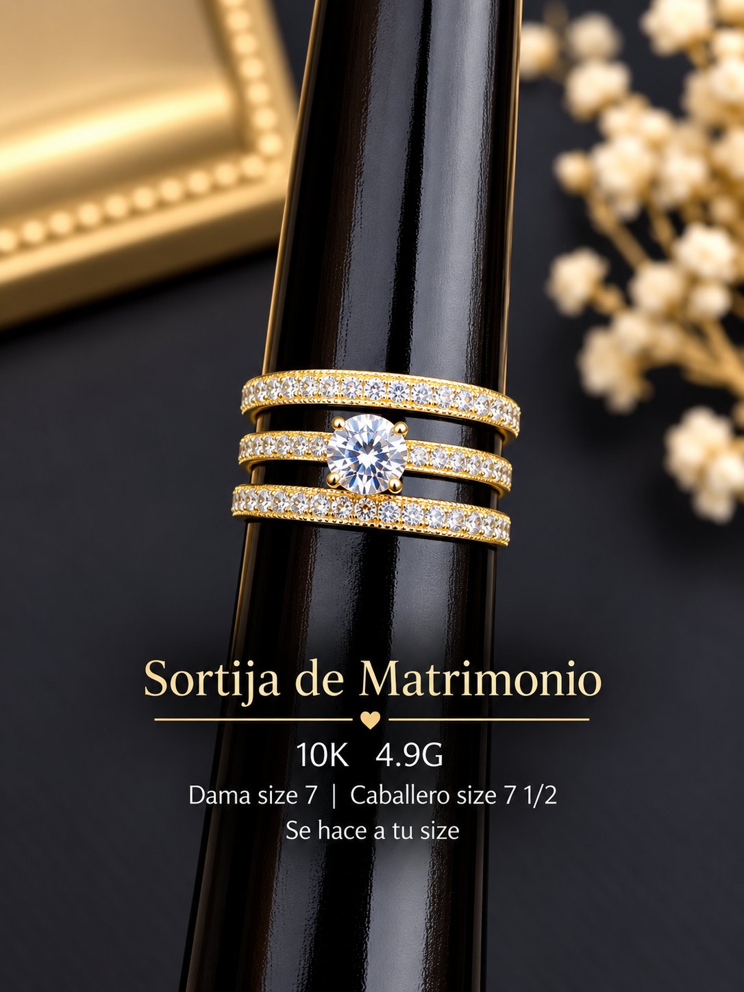 Sortija de matrimonio 10K 4.9G size 7 ella size 7 1/2 el se have a tu size