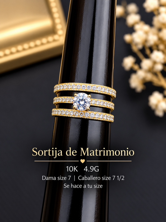 Sortija de matrimonio 10K 4.9G size 7 ella size 7 1/2 el se have a tu size