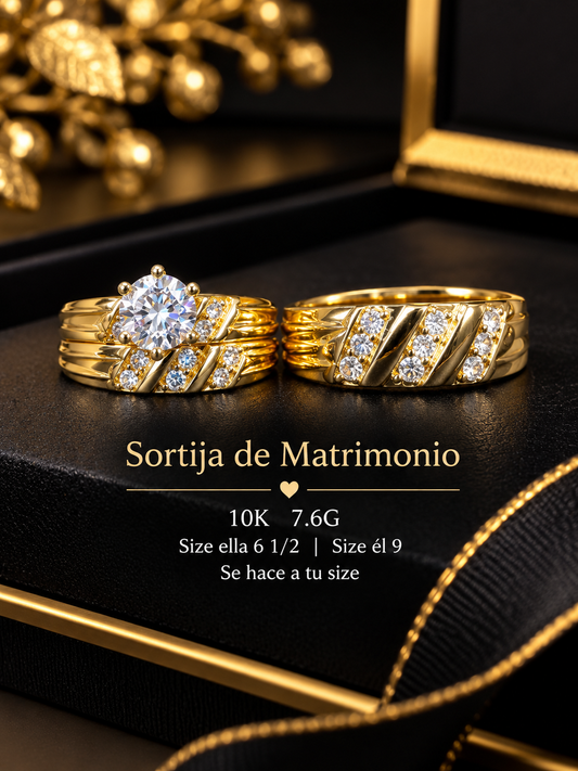 Sortija de matrimonio 10K 7.6G size ella 6 1/2   el 9  se hace a tu size