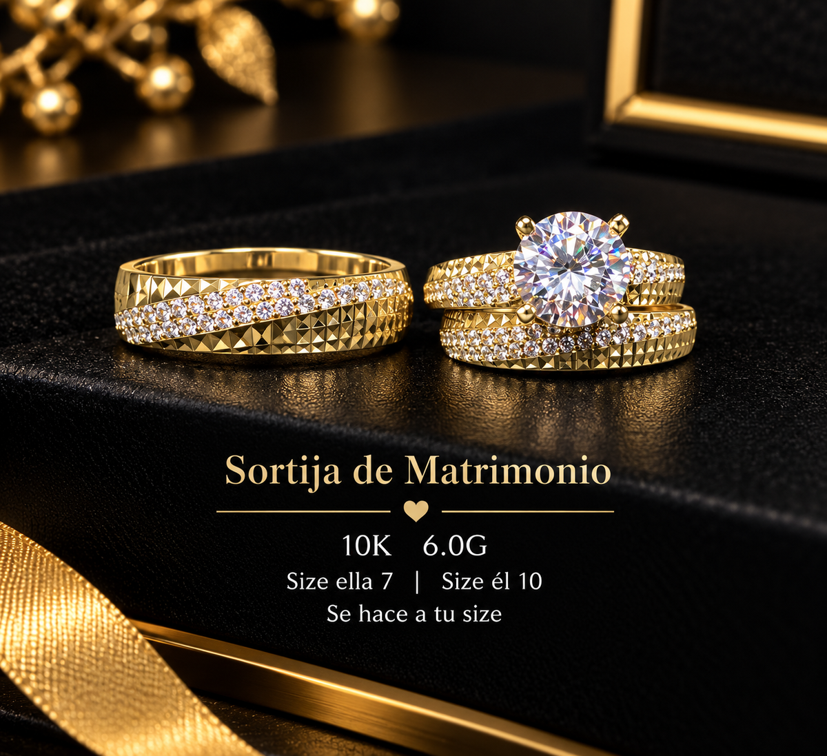 Sortijas de matrimonio 10K 6.0G size ella 7 el 10 se hace a tu size