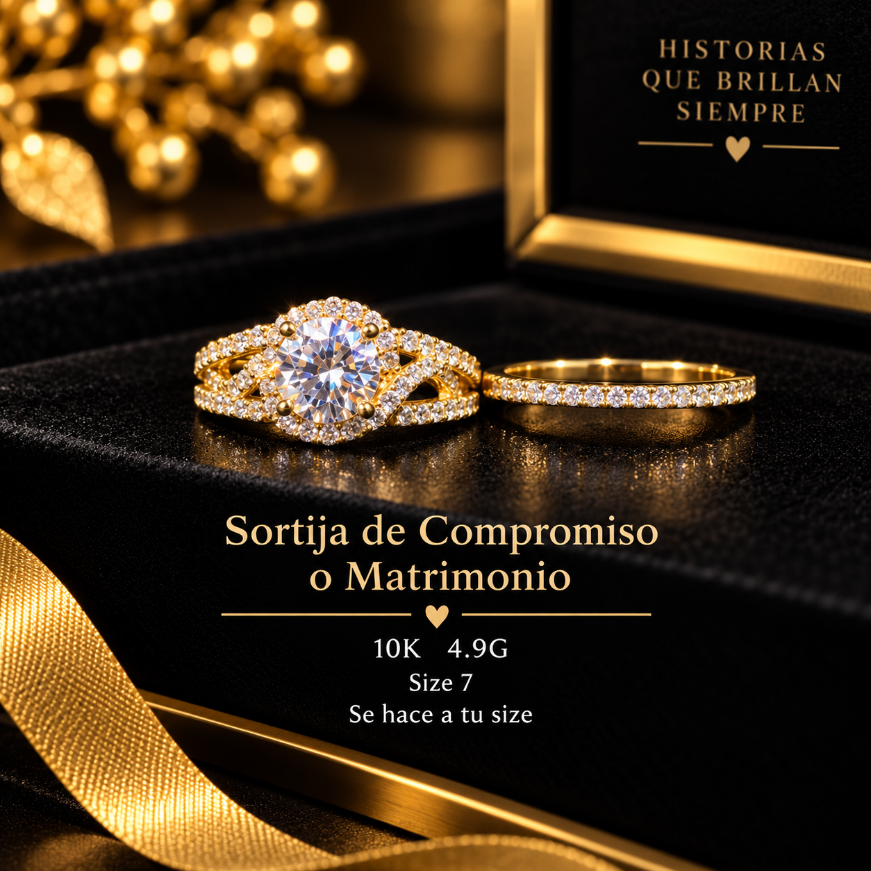 Sortija de compromiso o matrimonio 10K 4.9G size 7