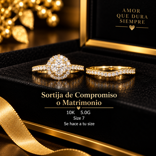 Sortija de compromiso o matrimonio 10K 5.0G size 7 se hace a tu medida